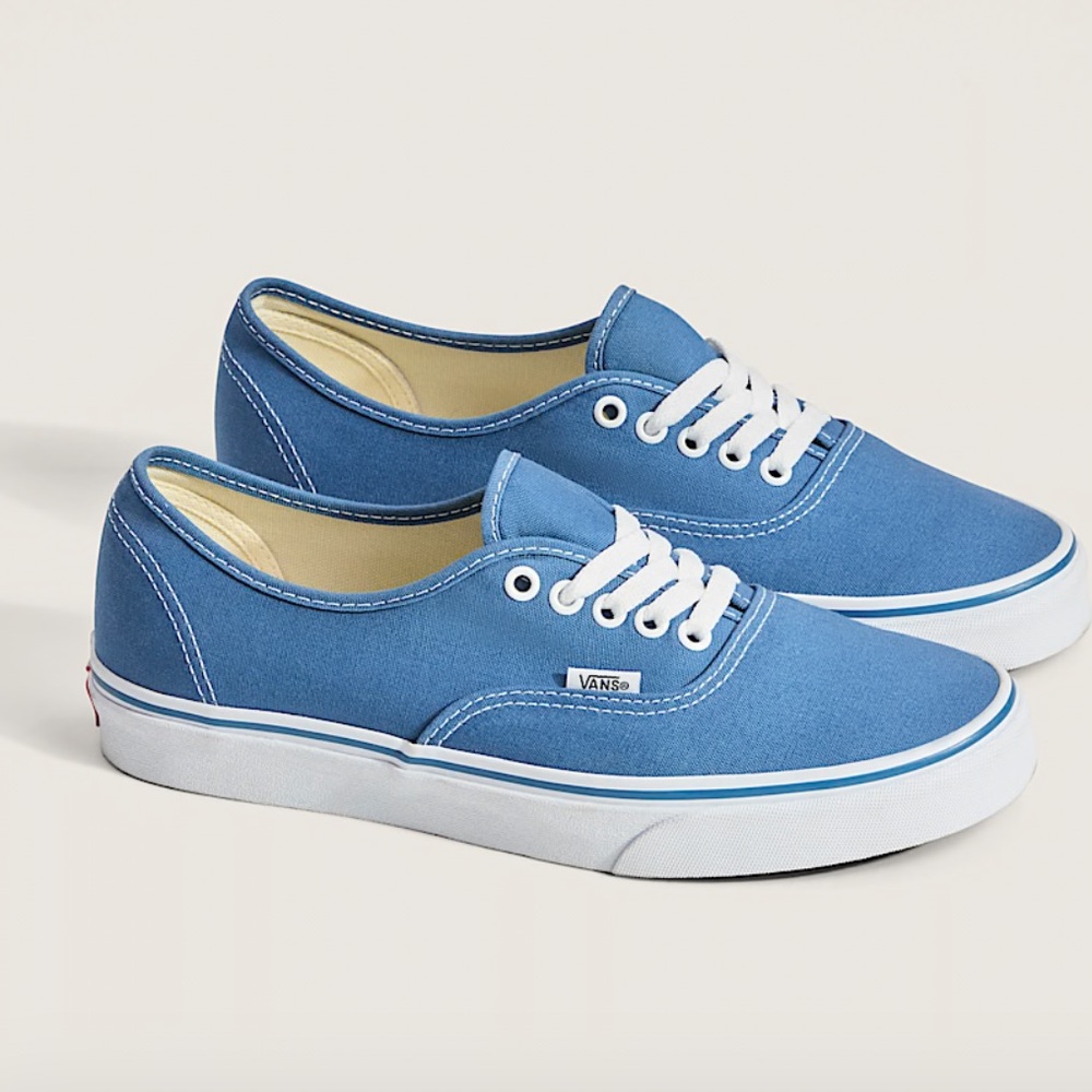 Vans Off The Wall Womens 7.5 Authentic Classic Canvas Sneakers Skate Shoes Navy